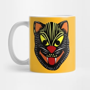 Vintage Halloween black cat mask Mug